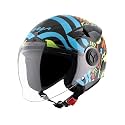 Vega ABS Plastic Blaze Dx BZ1 Open Face Helmet (Black & Neon Yellow, Medium)