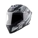 Vega Bolt Martial Full Face Riding Helmet with Matte Shell, Comfortable Liner, Shock Absorbing Interior, Ventilated Fit, Lightweight Build, and Modern Dull Black Grey Styling Dull Black Grey-L