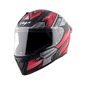 Vega Bolt Martial Full Face Riding Helmet with Matte Shell, Comfortable Liner, Shock Absorbing Interior, Ventilated Fit, Lightweight Build, and Modern Dull Black Red Styling Dull Black Red-M