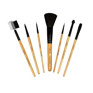 vega bristle 7-in-1 professional makeup brush set - wood 7 pieces evs-7 - wooden