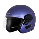 Vega Cruiser Open Face Riding Helmet with Matte Finish, ISI Certified, Clear Visor, Lightweight Build, Comfortable Interior, Shock Absorbing Liner, and Trendy Dull M.Blue Styling Dull M.Blue-M
