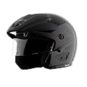 Vega Cruiser Open Face Helmet with Peak (Grey, Dull Antracite, M)