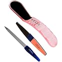 VEGA Dual Sided Pedicure File removing Hard Dry Skin & Vega Nail File (Small), 1 Pc & Vega Nail Buffer