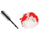 Vega Fluffy Sponge & VEGA Round Brush For Men & Women, (R3-RB), Color May Vary