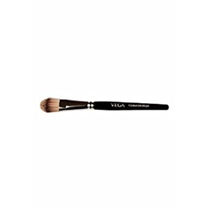 vega foundation brush with black wooden handle and natural animalsynthetic hair
