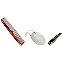 Vega Graduated Dressing Comb, Brown &amp; VEGA Large Nail Clipper (Black) (LNC-03) &amp; Vega Oval Shaped Pumice Stone, White