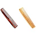 Vega Graduated Dressing Comb, Brown & VEGA Classic Wooden Hair Comb HMWC-02