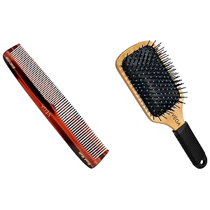 vega graduated dressing comb handmade hmc-32d brown 54 g amp vega wooden paddle brush e1-pb brown 118 g