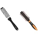 VEGA Hot Curl Brush Small, black, 80 g &amp; VEGA Round Brush For Men &amp; Women with Inbuilt Hair Clip, (E20-RB)