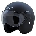 Vega Jet ISI DOT Certified Matt Finish Open Face Helmet for Men and Women with Clear Visor(Dull Black, Size:M)