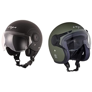 vega jet wvisor dull army green helmet-l amp vega atom dull black helmet-m