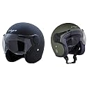 Vega Jet W/Visor Dull Army Green Helmet-L &amp; Vega Jet W/Visor Dull Black Helmet-L