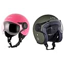 Vega Jet W/Visor Dull Army Green Helmet-L &amp; Vega Atom Pink Helmet-M