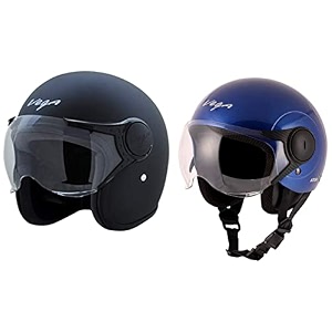 vega jet wvisor dull black helmet-l amp atom mblue helmet-m