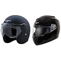 Vega Jet W/Visor Dull Black Helmet-L &amp; Black Helmet-L