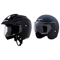 Vega Jet W/Visor Dull Black Helmet-L &amp; Crux Open Face Black Helmet-L