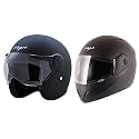 Vega Jet W/Visor Dull Black Helmet-L &amp; Cliff Black Helmet-M