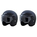 VEGA Jet W/Visor Dull Black Helmet-M &amp; Vega Jet W/Visor Dull Black Helmet-L