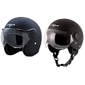 Vega Jet W/Visor Dull Black Helmet-L &amp; Atom Dull Black Helmet-M