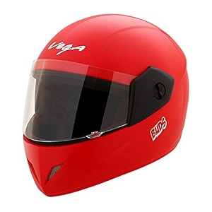 vega junior buds isi certified lightweight full face helmet for kidsyouthwomen with clear visordull red sizexs