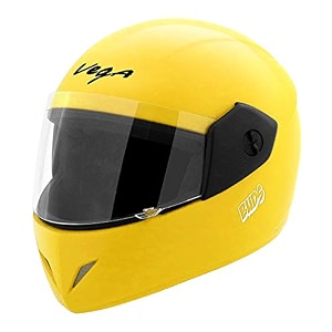 vega junior buds isi certified lightweight full face helmet for kidsyouthwomen with clear visoryellow sizexs