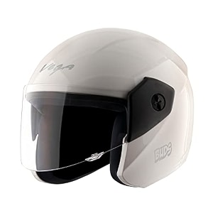 vega junior buds isi certified lightweight open face helmet for kidsyouthwomen with clear visorwhite sizexs