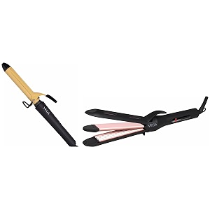 vega k glam advanced 3 in 1 hair styler vhscc-04 amp vega ease curl 25 mm barrel hair curler with ceramic coated plates vhch-02 - multicolor