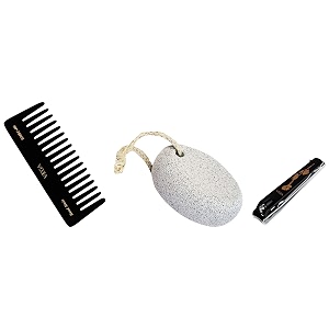 vega large shampoo comb black - 1 pc amp vega large nail clipper black lnc-03 amp vega oval shaped pumice stone white