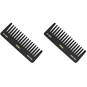 vega large shampoo hair combhandmade india39s no1 hair comb brand for men and women black hmbc-406 pack of 2