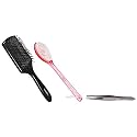 VEGA New Luxury Bristle Bath Brush for Gentle Body Massage, Pink &amp; Premium Collection Mini Paddle Hair Brush For Cleansing for Men &amp; Women, (8586 M) &amp; Tweezer, Square Tip - 1 Pc