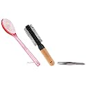 VEGA New Luxury Bristle Bath Brush for Gentle Body Massage, Pink &amp; Round Brush For Cleansing For Men &amp; Women, (E8-RB) &amp; Tweezer, Square Tip - 1 Pc
