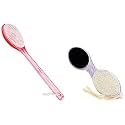 VEGA New Luxury Bristle Bath Brush for Gentle Body Massaging, Pink &amp; 4 In 1 Foot Pedicure Brush, Pumice Stone, Scrubber &amp; File For Soft Care