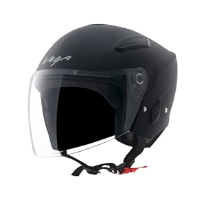 vega orion open face riding helmet with matte shell comfortable liner shock absorbing interior ventilated fit durable build and modern dull black styling dull black-m