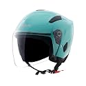 Vega Orion Open Face Motorcycle Helmet with Lightweight Shell, Shock Absorbing Liner, Comfortable Interior, Ventilated Fit, Durable Build, and Trendy Mint Finish Mint-L