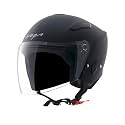 Vega Orion Open Face Riding Helmet with Matte Shell, Comfortable Liner, Shock Absorbing Interior, Ventilated Fit, Durable Build, and Modern Dull Black Styling Dull Black-M