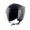 Vega Orion Open Face Motorcycle Helmet with Lightweight Shell, Shock Absorbing Liner, Comfortable Interior, Ventilated Fit, Durable Build, and Trendy Anthracite Finish Anthracite-L