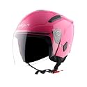 Vega Orion Open Face Riding Helmet with Lightweight Shell, Comfortable Liner, Shock Absorbing Interior, Ventilated Fit, Durable Build, and Modern Pink Styling Pink-M