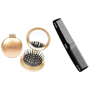 vega pop up brush r2-fm multicolor 42 gms amp vega graduated dressing comb 9-inch black
