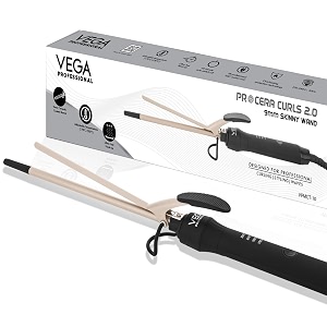 vega professional hair curler pro cera curls 20 9mm ceramic curling wand for tight spiral curls professional hair styler with fast heating adjustable temperature cool tip salon finish vpmct-10