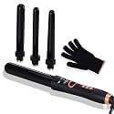 VEGA PROFESSIONAL Pro Curl Master Multi Tong Hair Curler for Women, Hair Styler with 4 Tourmaline Ceramic Barrels, LCD Display &amp; 60°C-220°C Temperature Control, Tight &amp; Loose Curls, Salon Use VPPCT-09