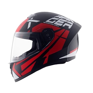 vega ranger dx revenge full face motorcycle helmet with matte shell shock absorbing interior comfortable liner ventilated fit lightweight build and trendy dull black red finish dull black red-m