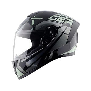 vega ranger revenge full face motorcycle helmet with matte shell shock absorbing liner comfortable interior ventilated fit lightweight build and trendy dull black grey finish dull black grey-m