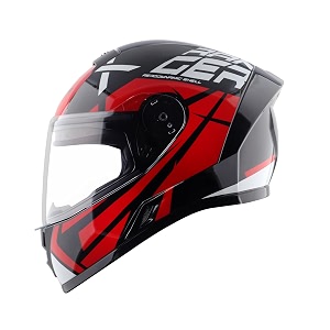 vega ranger dx revenge full face riding helmet with matte shell comfortable liner shock absorbing interior ventilated fit lightweight build and modern dull black red styling dull black red-l