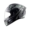Vega Ranger Revenge Full Face Motorcycle Helmet with Matte Shell, Shock Absorbing Liner, Comfortable Interior, Ventilated Fit, Lightweight Build, and Trendy Dull Black Grey Finish Dull Black Grey-M