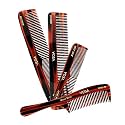 VEGA Set of 4 Handcrafted Hair Combs – Cellulose Acetate Comb Set, Detangling, Daily Grooming, All-Purpose &amp; Comb Set for Men &amp; Women, (India's No.1* Hair Comb Brand, HMCS-04)