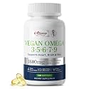 Vegan Omega 3 5 6 7 9 Softgels 1600mg Plant Based DHA EPA 120 Count
