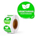 Vegetarian Food Labels 500 pcs 1" Dot Bold Sticker