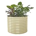 Vego garden 32" Tall 42" Round Raised Garden Bed Raised Bed Planter Box for Vegetables Flowers Patio-Pearl White