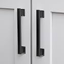 VEHCIL 20 Pack Square Matte Black Cabinet Pulls, 5 Inch(128mm) Hole Centers Kitchen Cabinet Handles Drawer Pulls Kitchen Hardware for Cabinets,Cupboard Closet Bathroom Dresser, Solid Zinc Alloy
