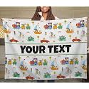 Vehicle Kids Throw Blanket - Custom Personalized Fleece with Name, 50x60 in